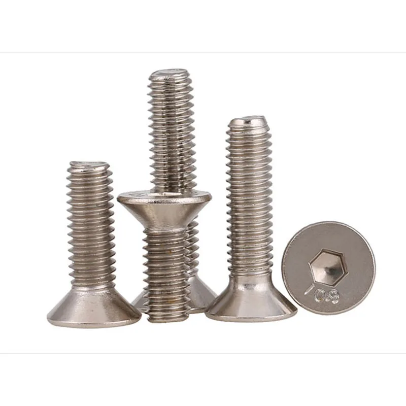 M4 M5 10 9 высокопрочные никелированные винты с потайной головкой и шестигранной