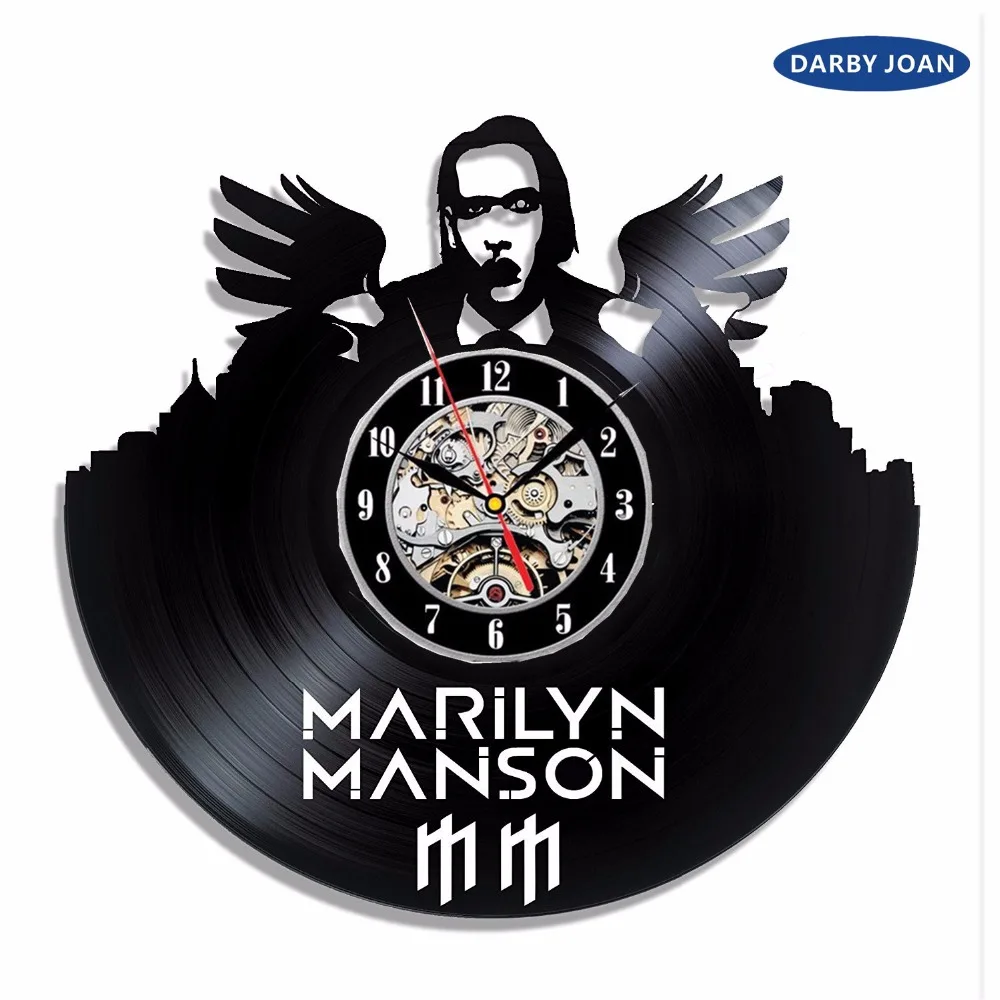 Настенные часы Marilyn Manson с виниловой пластиной музыкальный постер Мэрилин Мэнсон