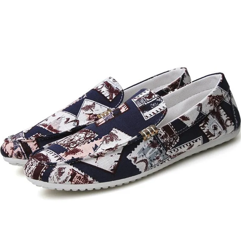 

Personality Loafers Men Wild Casual Canvas Shoes Brand Fashion Slip on Shoes Men High Quality Flats Men's Driving Peas Shoe