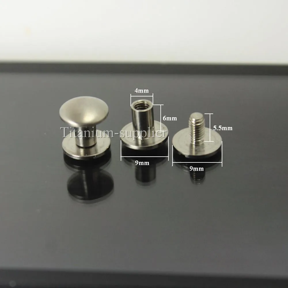 2 Наборы для ухода за кожей 9 мм Титан Чикаго винт Заклёпки болт кожаный ремень