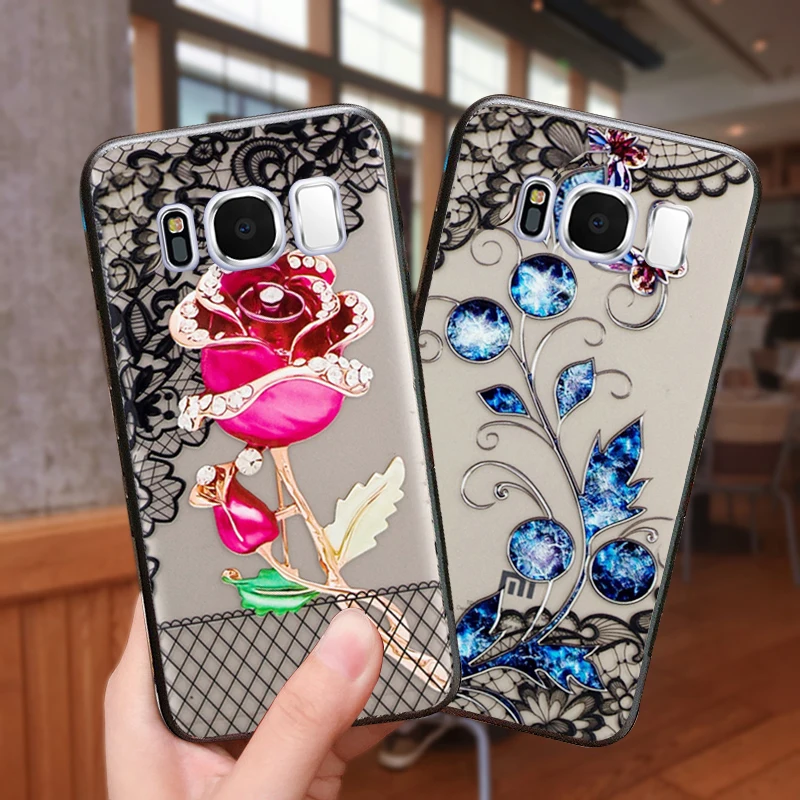 YueTuo coque, чехол, чехол, для samsung Galaxy S8 Plus S 8 Plus S8Plus, роскошный 3d Жесткий Чехол для мобильного телефона с цветочным рисунком, чехол s