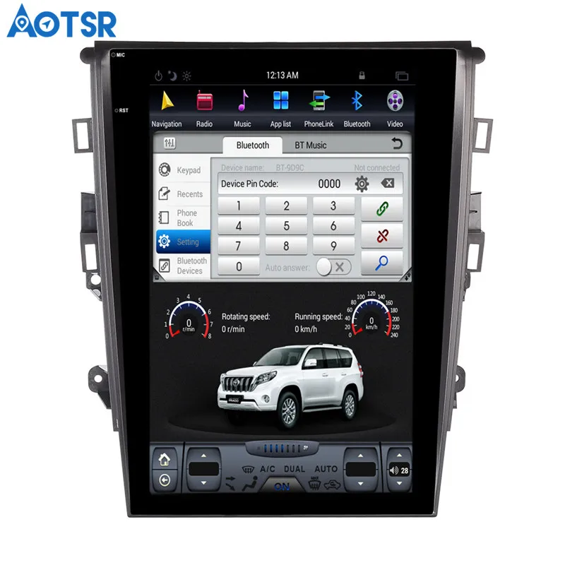 Tesla стиль чистый Android 12," автомобиль без dvd-плеер gps навигация для Ford Mondeo Fusion MK5 2013+ стерео Авто Блок мультимедиа