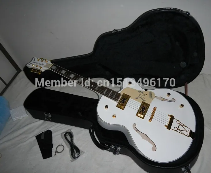 Фабрика белого Gretsch Сокол 6120 Полу полый Средства ухода за кожей корейские тюнеры