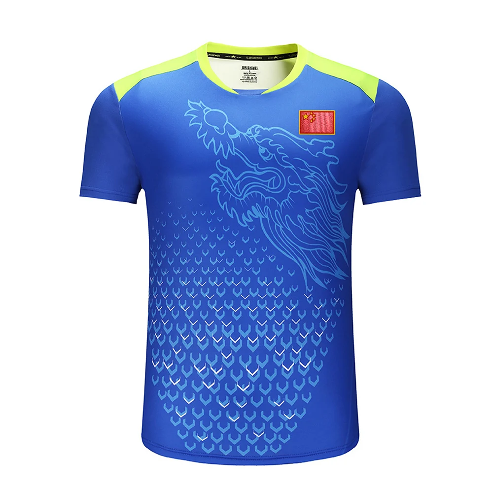 Man one shirt Новые китайские командные рубашки для настольного тенниса, мужские футболки+ флаг, футболки для пинг-понга, одежда для настольного тенниса, спортивные футболки для настольного тенниса, футболки для тенниса - Цвет: Man one shirt
