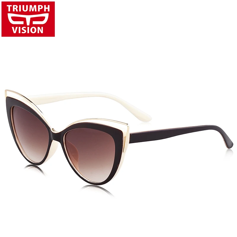 TRIUMPH VISION кошачий глаз полый дизайн Солнцезащитные очки женские градиентные линзы солнцезащитные очки оттенки трендовые новые Lentes Gafas de sol - Цвет линз: 003