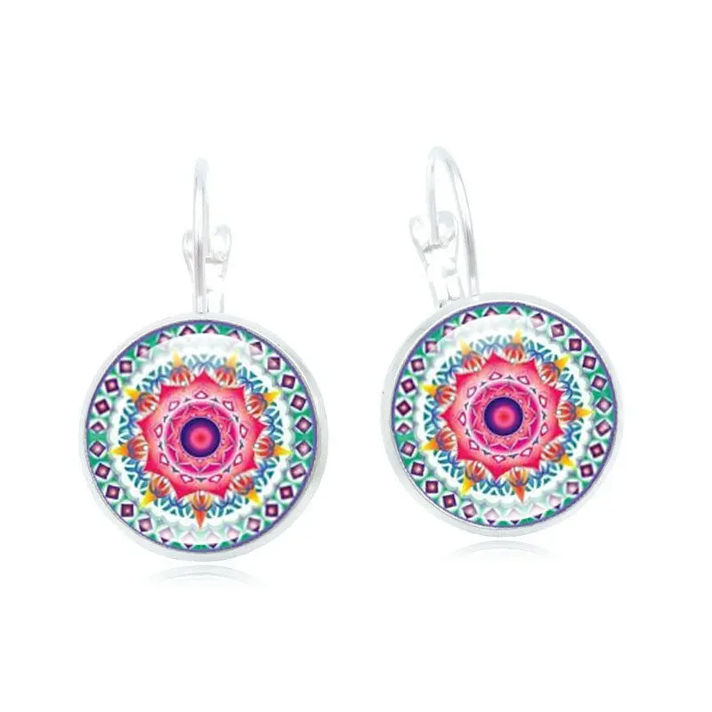 Женские винтажные серьги XUSHUI XJ серебряные капельки с мандалой буддистский