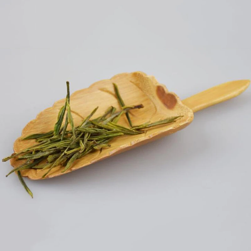 Винтажная чайная ложка в форме листа Бамбуковая чайный набор из натурального