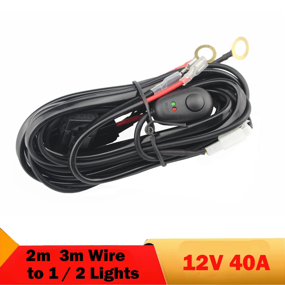 Внедорожный светодиодный свет бар комплект жгута проводов 12 В 40A удлинитель