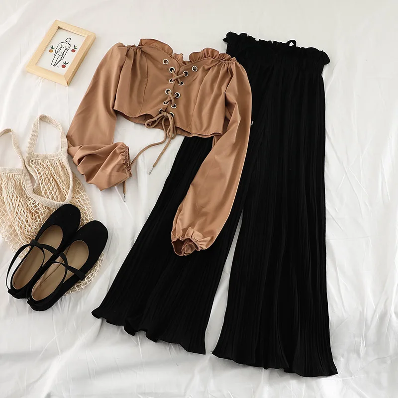 2019 новые модные женские брюки с эластичной резинкой на талии и бантом Свободные