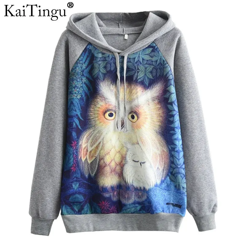 KaiTingu Женская модная толстовка с капюшоном на осень и зиму длинным рукавом Harajuku