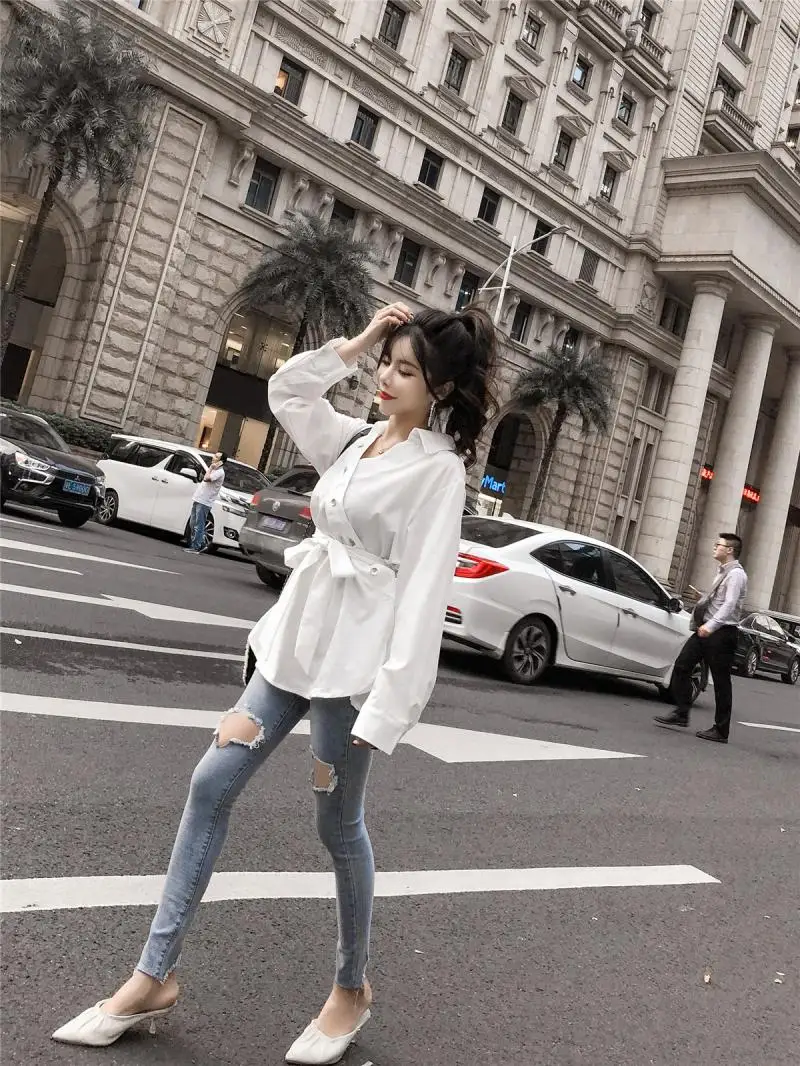 Узкие брюки до щиколотки с высокой талией женские джинсы на пуговицах карманами