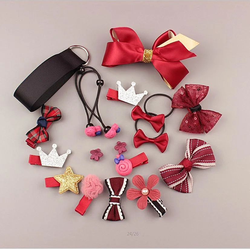 17 шт. милые заколки для волос маленьких девочек с героями мультфильмов бант