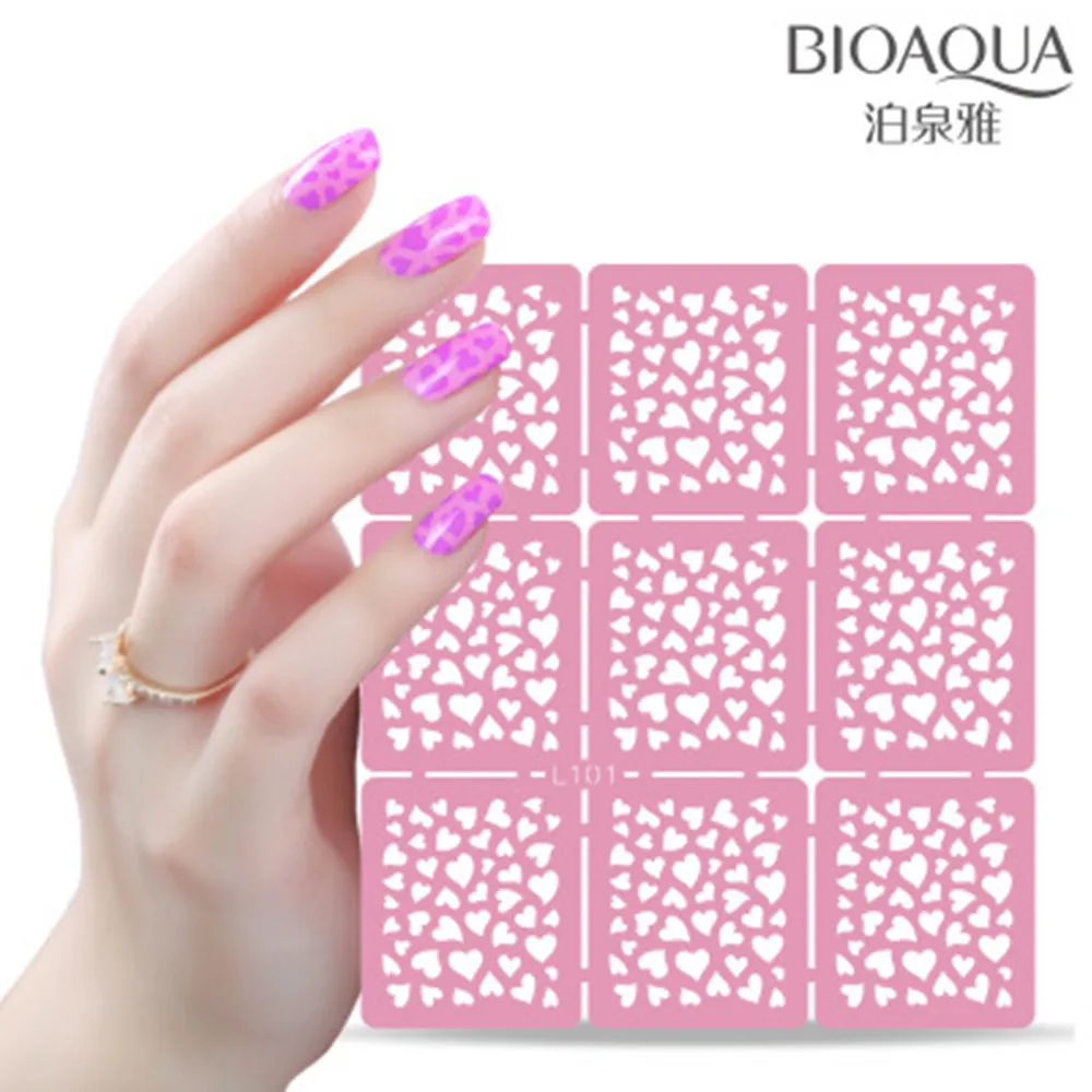 Трафареты для дизайна ногтей наклейки в форме сердца полировки блестящие Уход за