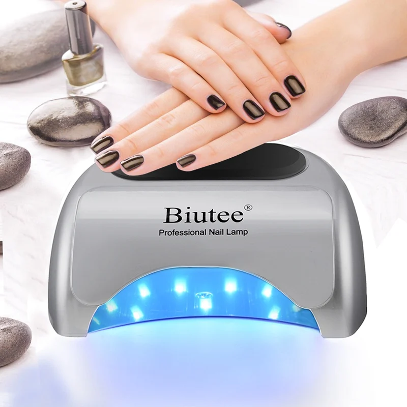 Gray 48W Biutee 36 Вт Сушилка для ногтей Светодиодная УФ-лампа для ногтей Гель-лак отверждаемая лампа с нижней 30 s/60 s таймер лампа для ЖК-дисплея для сушки ногтей - Цвет: Gray 48W