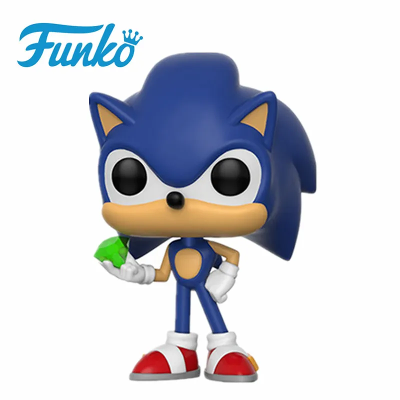 Without Box-284 FUNKO POP SUPER SONIC виниловые куклы#283 Соник с кольцом/изумруд тень Коллекционная модель Фигурка Игрушки для подарка на день рождения - Цвет: Without Box-284