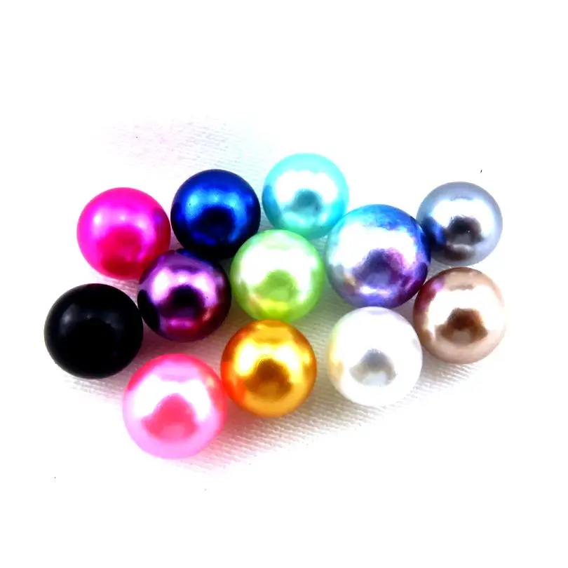 Модные круглые радужные искусственные жемчужины без отверстий бусины ремесла
