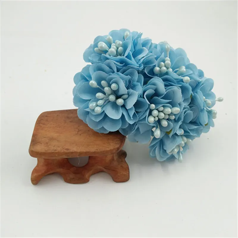 6 шт./лот миниатюрный Шелковый Искусственный букет роз свадебное украшение