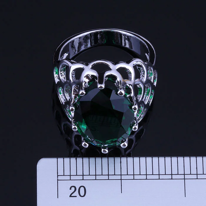 Любовный монолог высшего качества зеленый искусственный изумруд серебряного