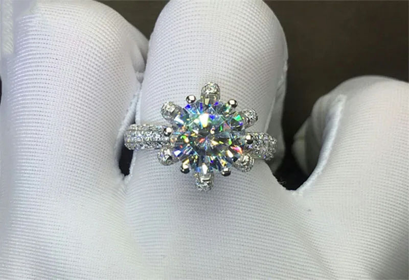 18 K 750Au золото Moissanite АЛМАЗНОЕ КОЛЬЦО D Цвет VVS с национальным сертификатом MO-00103