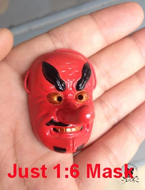 Delicated 1/6 масштаб солдат мини-маска японский Tengu Omen Noh Кабуки самурайский демон для коллекции фанатов - Цвет: Just Mask