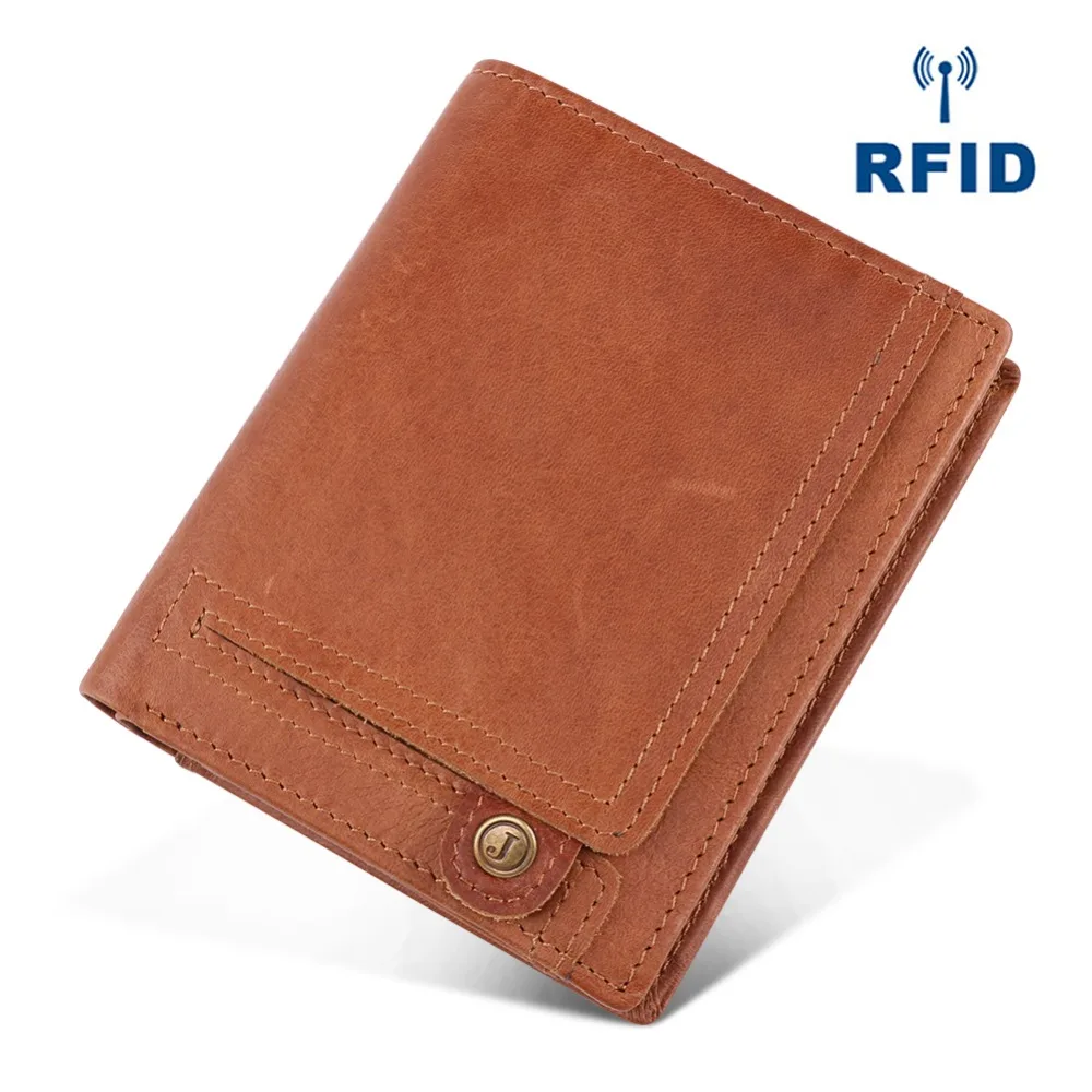 Мужской органайзер из натуральной кожи кошелек RFID антимагнитный короткий