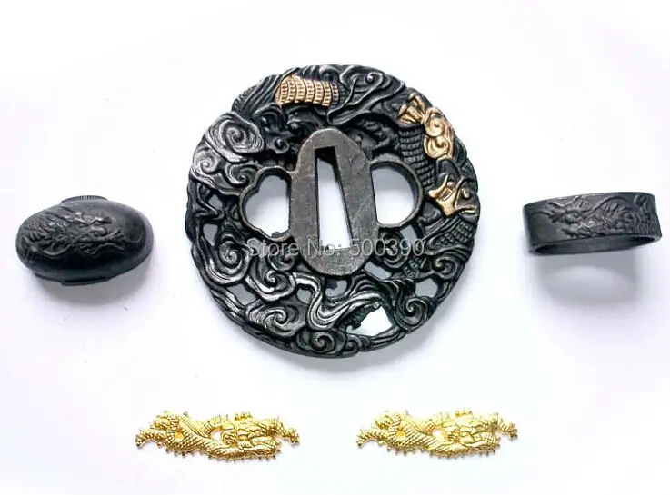 Прекрасный костюм из сплава Tsuba Набор насадок для японского самурайский меч катана