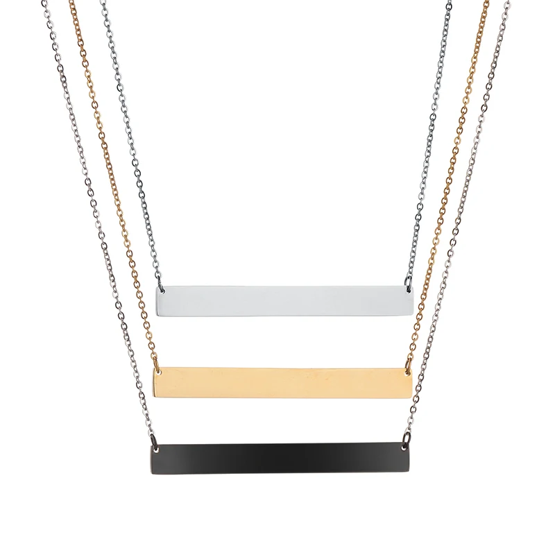 ELSEMODE индивидуальная гравировка имени ожерелье табличка с именем подвеска на