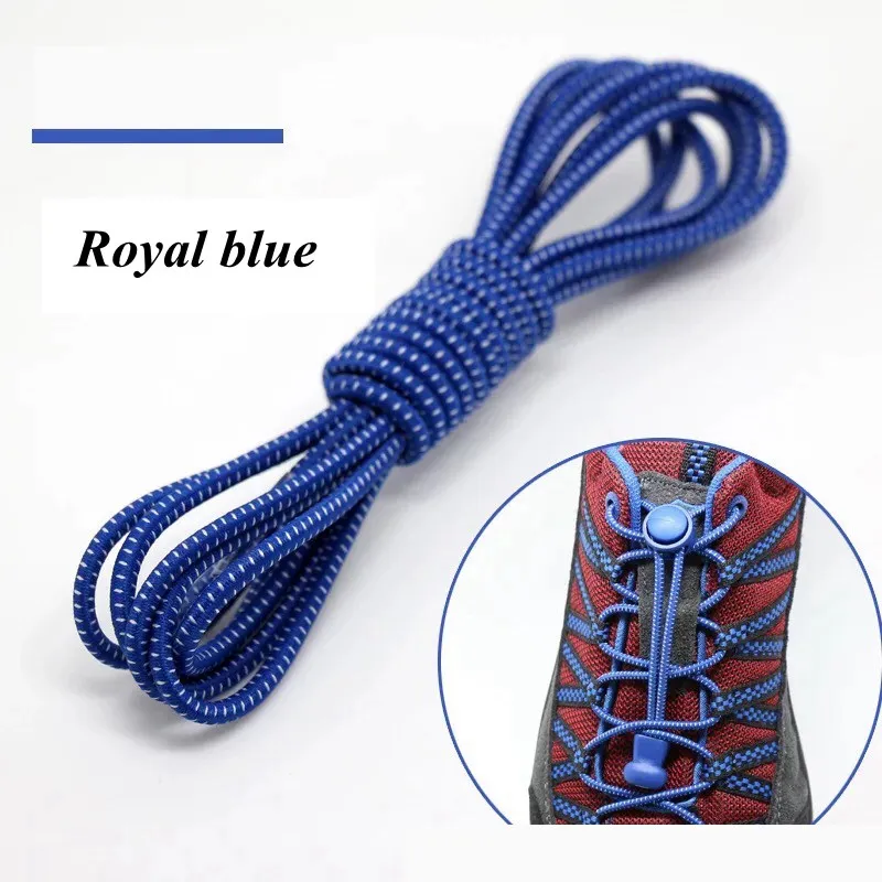 Royal blue 1 пара растягивающийся замок кружева 23 цвета без галстука фиксирующий башмак шнурки эластичные шнурки для кроссовок шнурки для бега/триатлона - Цвет: Royal blue