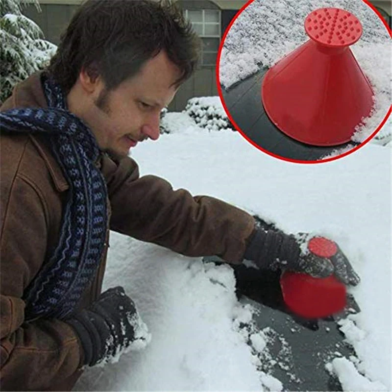 Magic Window Windshield Car Ice Scraper Cone Shaped Funnel Snow Remover Tool Scrape A Round Cleaner Glass Wiper | Дом и сад