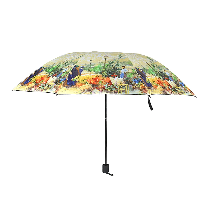 Yesello Складывающийся зонт с масляной росписью женский от солнца инновационный