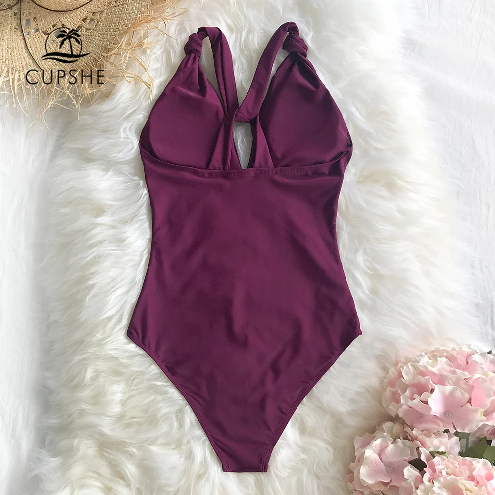 CUPSHE крест накрест цветочный цельный купальник женский галстук спереди Монокини