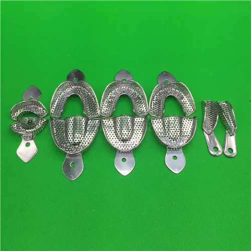 10 stainless steels Стоматологический оттиск лотки стоматологические центральный поставка материалы зубы держатель инструменты для рта пластик/пластик-сталь/алюминий - Цвет: 10 stainless steels