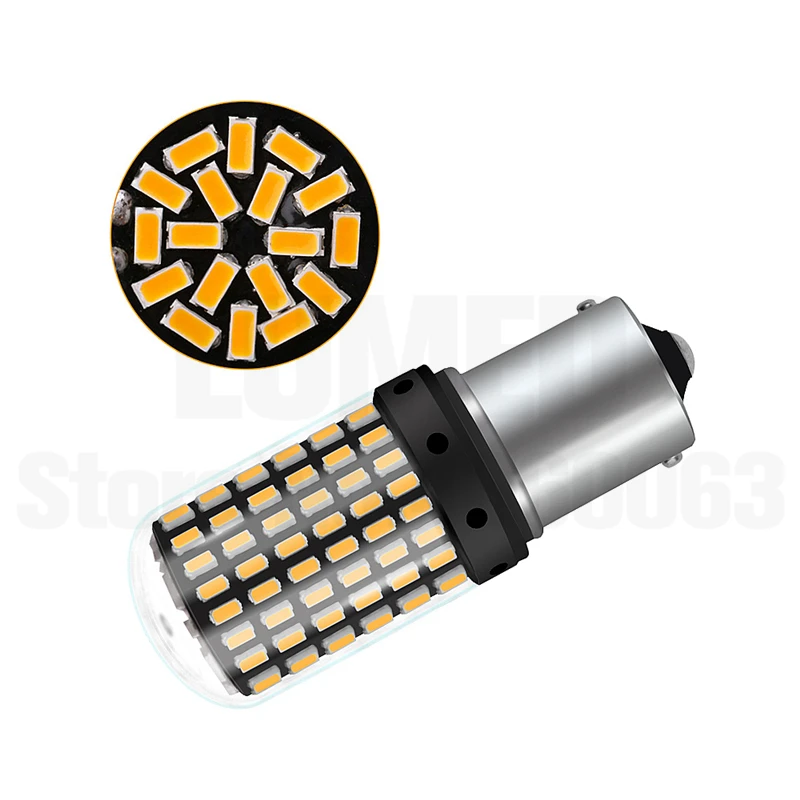 1x1156 BA15S P21W Автомобильный светодиодный светильник BAU15S PY21W T20 7440 W21W s 3014 144smd Canbus Нет