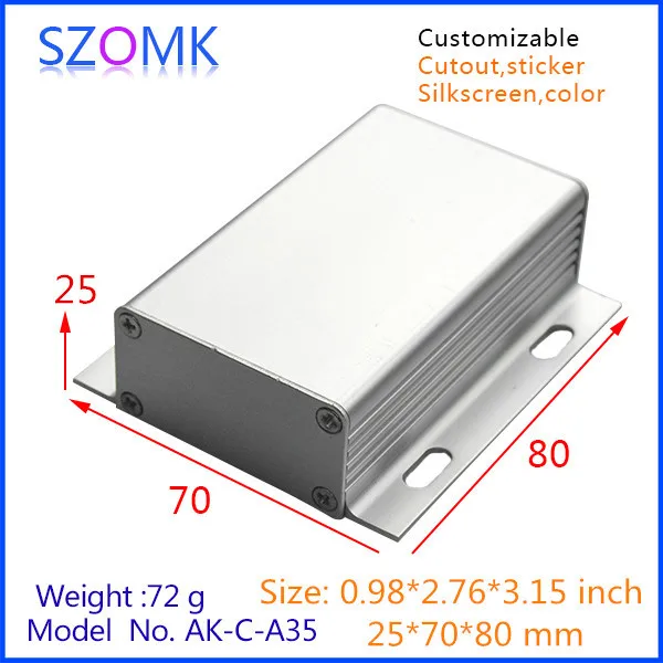 Szomk новая Электроника adonizing алюминиевый корпус (1 шт.) 25*70*80 мм экструдированный