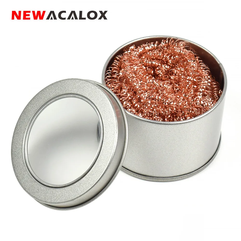 NEWACALOX Электрический паяльник наконечник очиститель Чистящая стальная проволока с подставкой вспомогательные сварочные аксессуары ремонт припоя инструмент