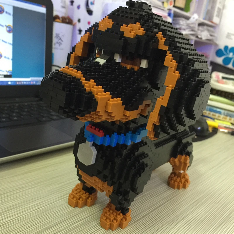 MOC Balody Хаски корги шнауцер собака персидский кот Орел Птица Кролик Утка животные