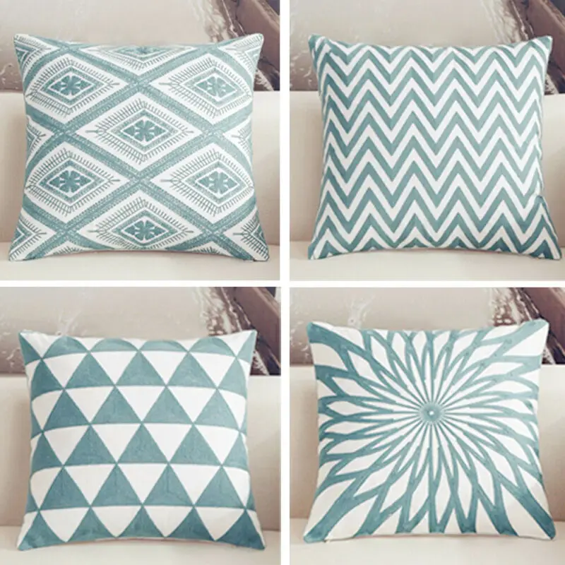 Наволочка для подушки с геометрическим рисунком в скандинавском стиле