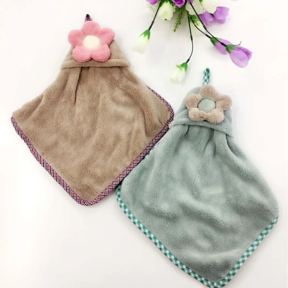 2 шт. прекрасный цветочный супер мягкой микрофибры ручной Полотенца пятью