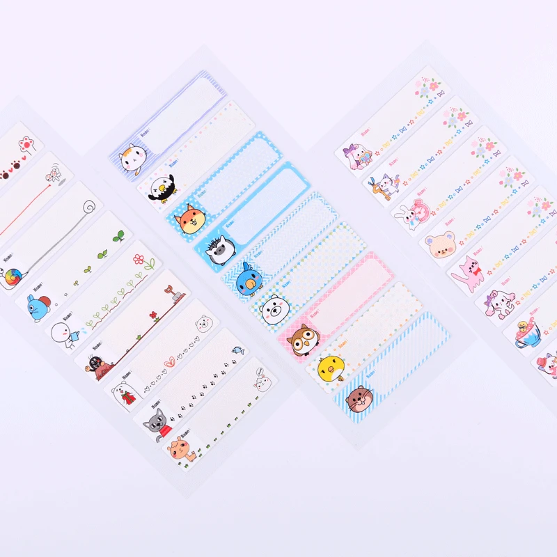 1 шт мультфильм милый водонепроницаемый стикер имя бирка случайный оптовая