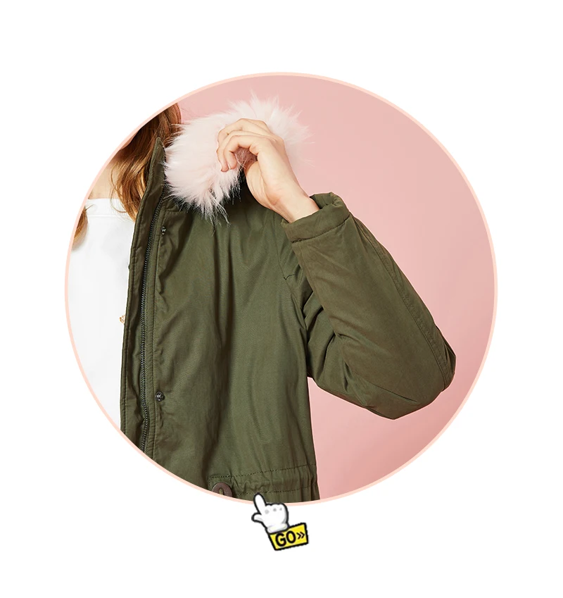 SEMIR модные парки зимние куртки женские пальто искусственный мех с капюшоном воротник повседневные Длинные парки хлопок ватные женские пальто