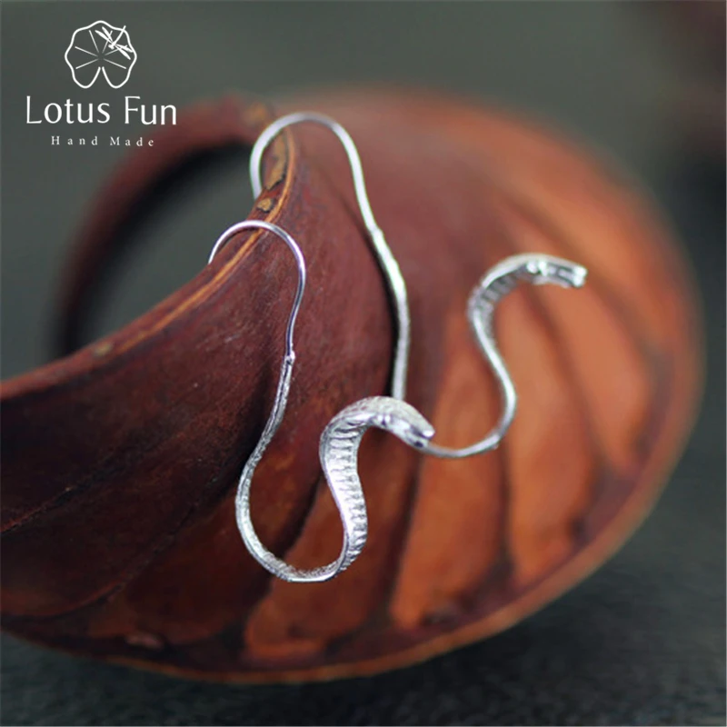 Женские серьги капельки Lotus Fun из серебра 925 пробы ручной работы|drop earrings|earrings