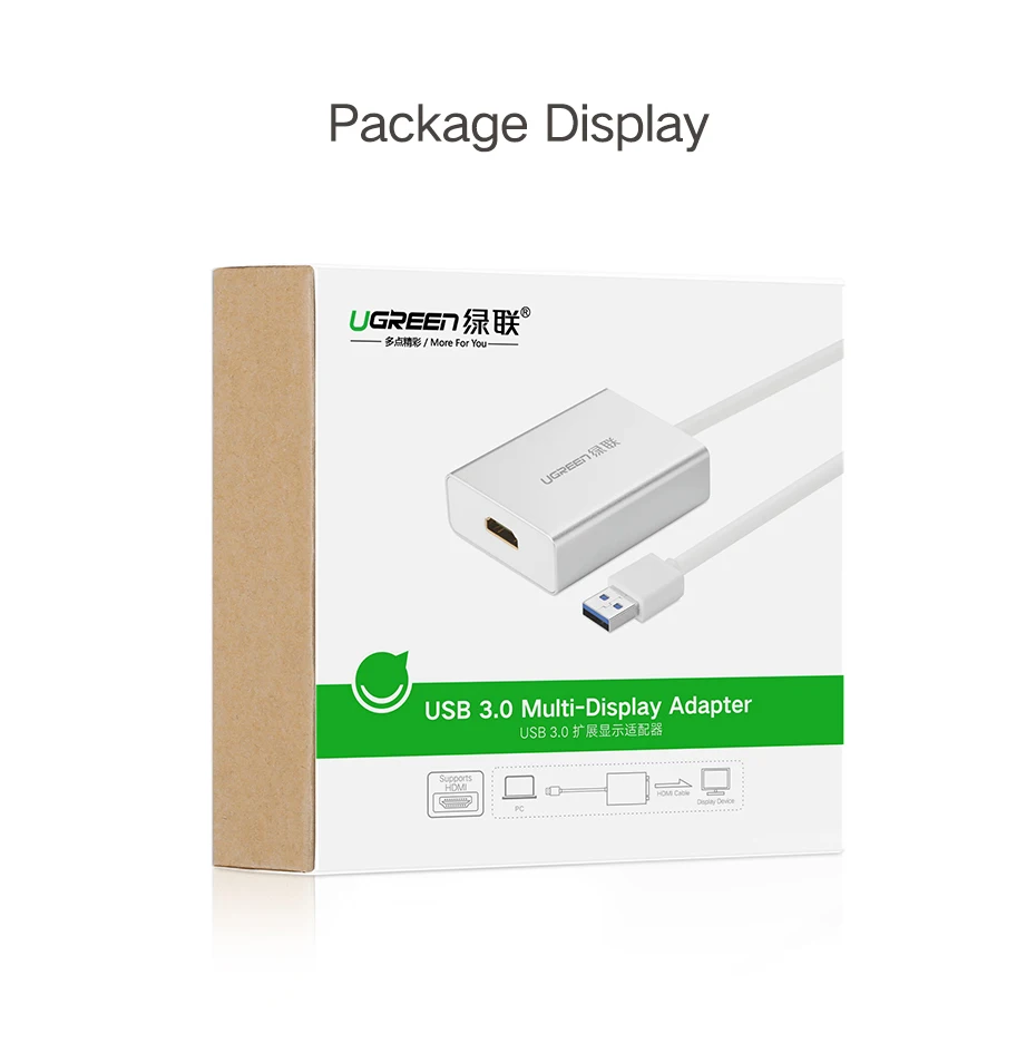 Ugreen USB HDMI VGA DVI адаптер Внешний USB к HDMI мульти-дисплей адаптер мужчин и женщин проектор Разъем конвертер USB HDMI