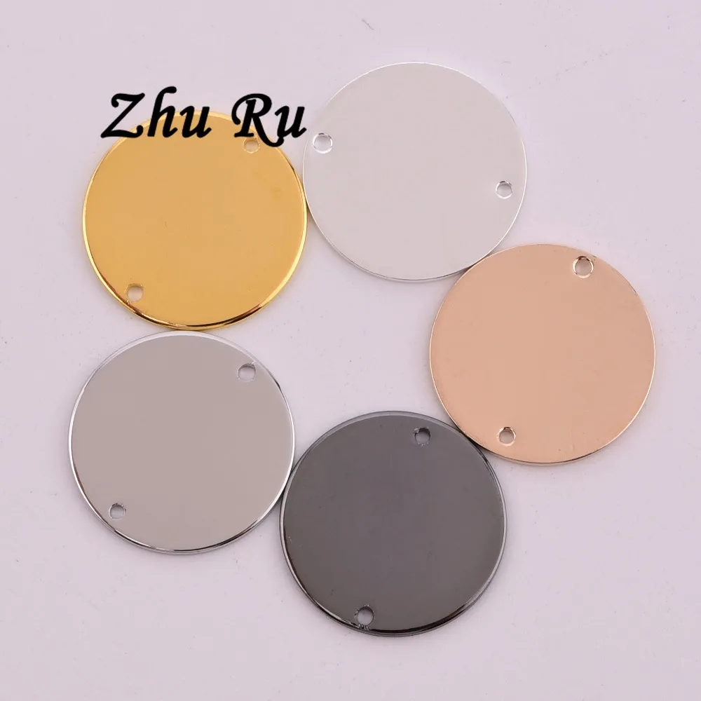 ZHU RU 10 шт./лот 20 мм 5 цветов медные круглые Блестки в форме диска Diy Ювелирные