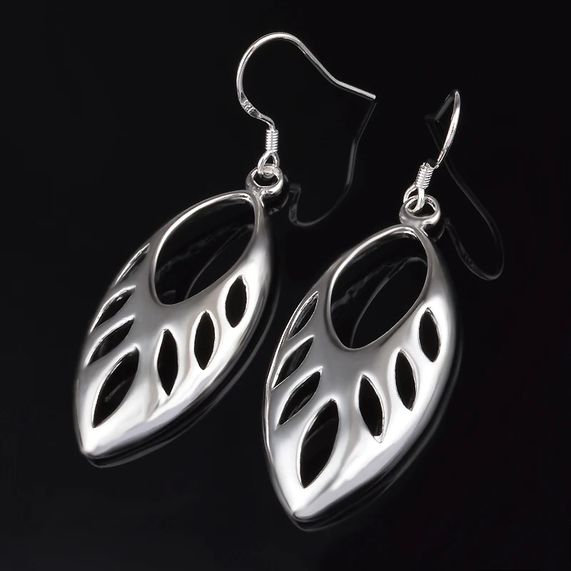 925 sterling silver women earrings Korean hollow jewelry gifts | Украшения и аксессуары