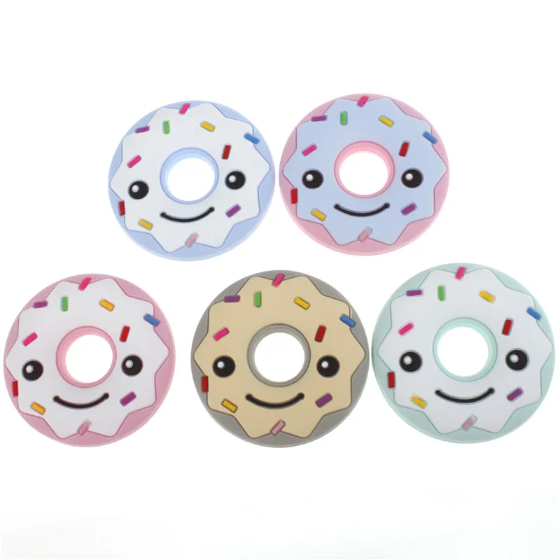 2 шт. силиконовые игрушки для прорезывания зубов|donut pendant|baby pendantsilicone teether pendant |