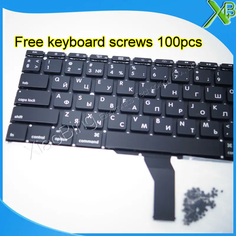 Совершенно новая маленькая русская клавиатура RS + 100 винтов для клавиатуры MacBook Air