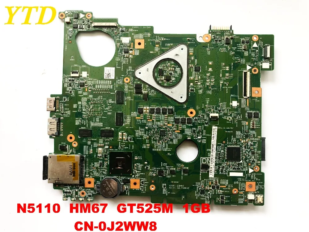 Оригинальный Для DELL N5110 Материнская плата ноутбука HM67 GT525M 1 ГБ CN-0J2WW8 0J2WW8