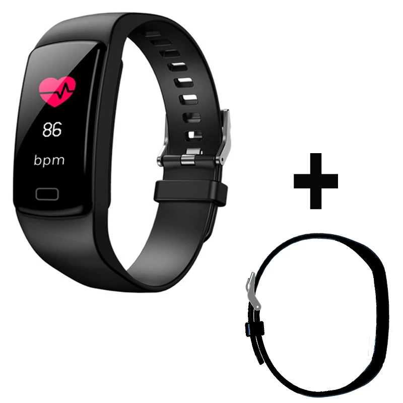 Col Mi Band 3 фитнес-трекер с измерением давления Hey plus умный браслет шагомер спортивные Смарт-часы кровяное давление - Цвет: Blace Add strap
