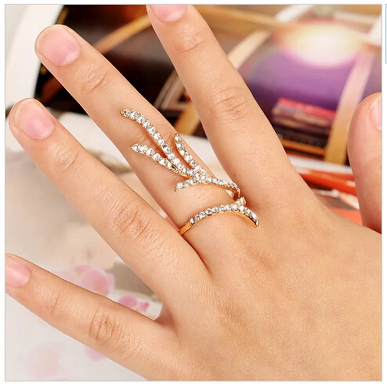 Fire Rhinestone полные кольца на палец женские модные ювелирные изделия коктейльное