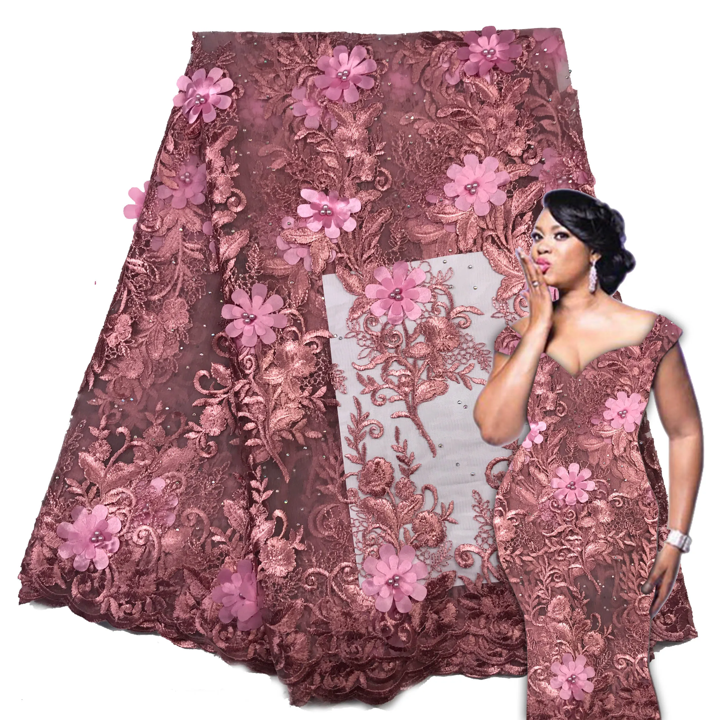 Нигерийская кружевная ткань для свадьбы 2017 африканская французская высокого